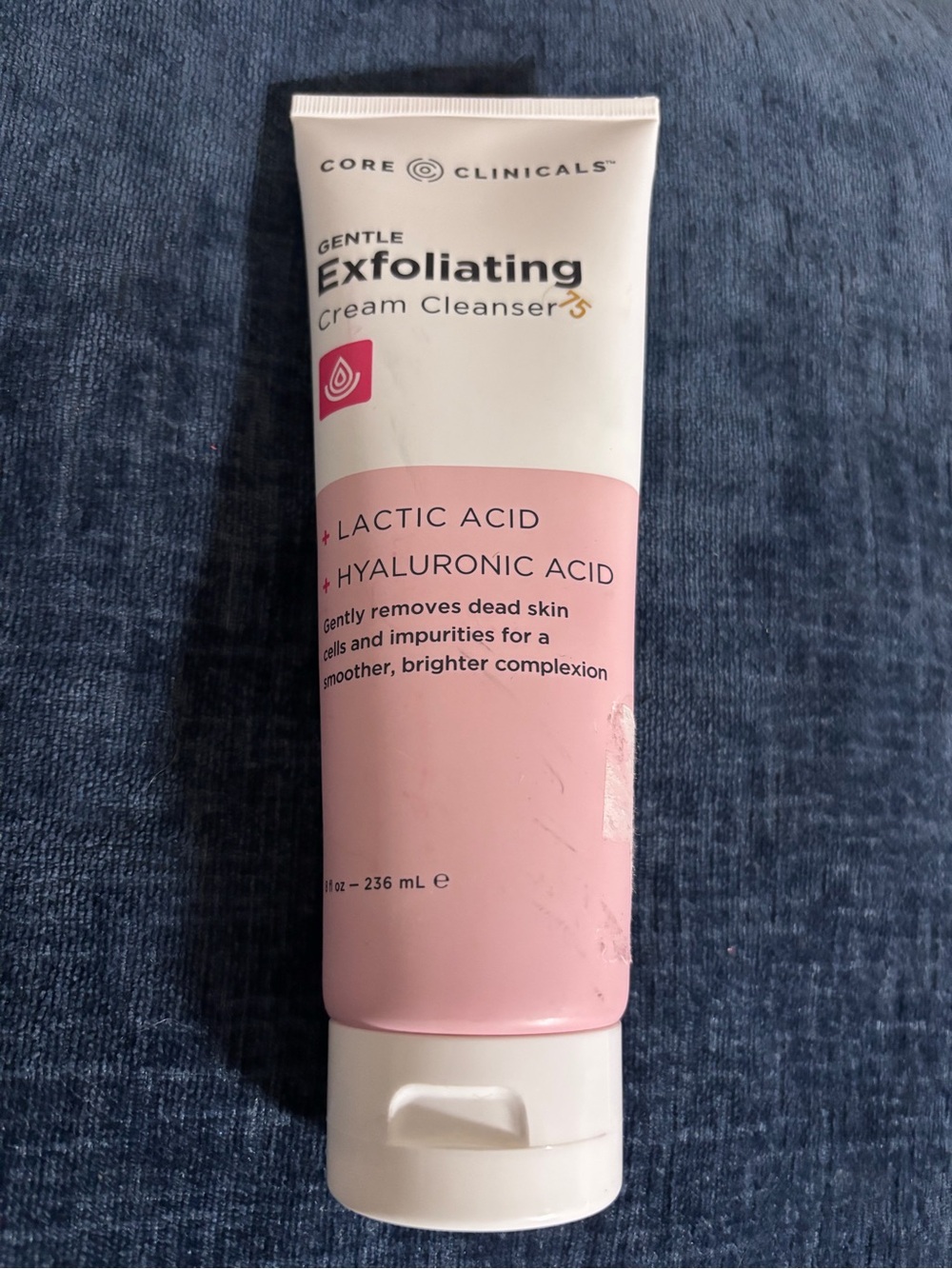 Core Clinicals Gentle Exfoliating Cream Cleanser Lactic Hyaluronic Acid 8oz
